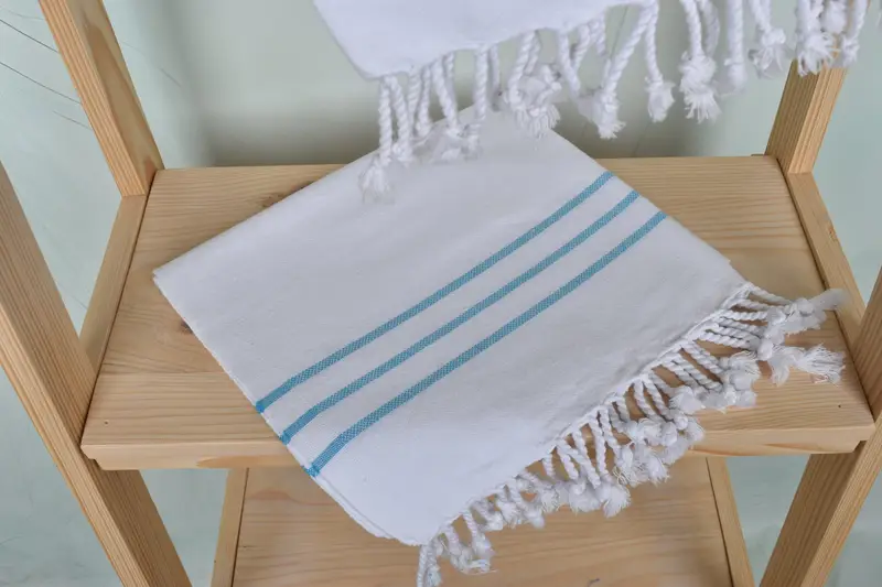 Organic Towel, Custom Hand Towel, Wedding Gift, 40x24 Cotton Striped Towel, Bathroom Towels, First Wedding Anniversary Gift, Birthday Gift - 5