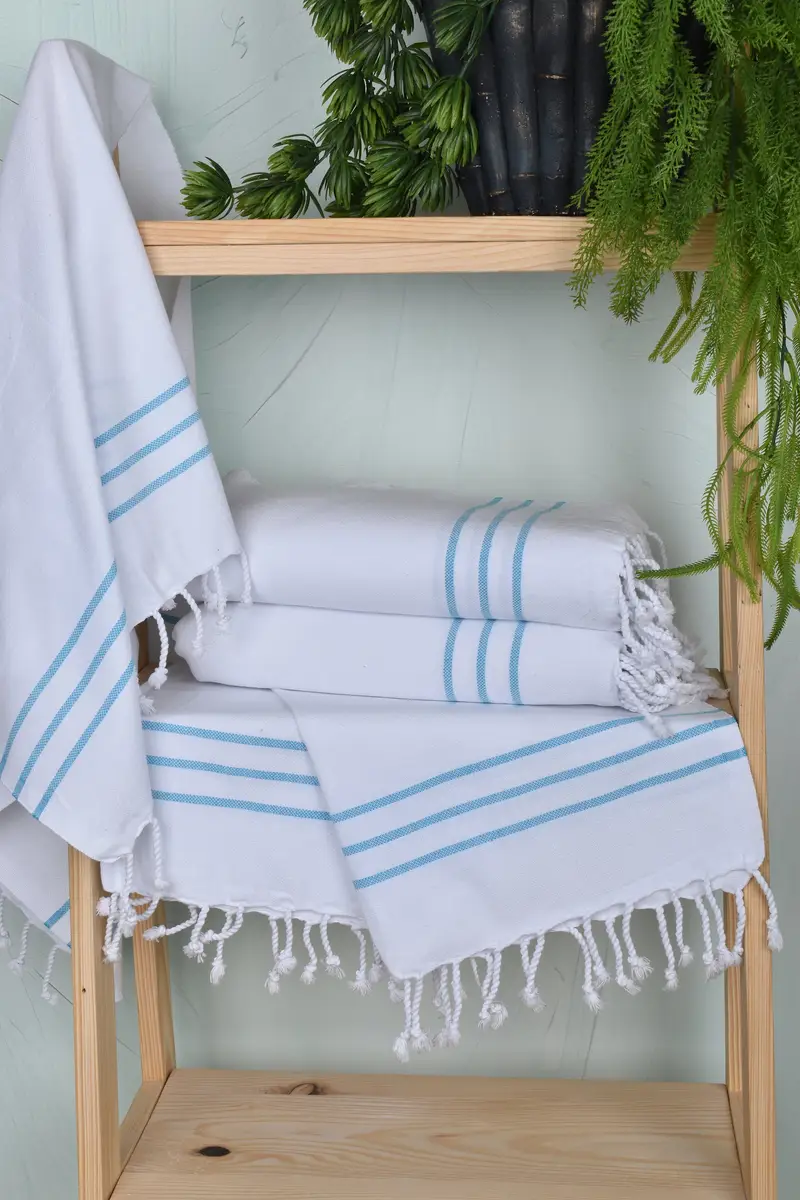 Organic Towel, Custom Hand Towel, Wedding Gift, 40x24 Cotton Striped Towel, Bathroom Towels, First Wedding Anniversary Gift, Birthday Gift - 6