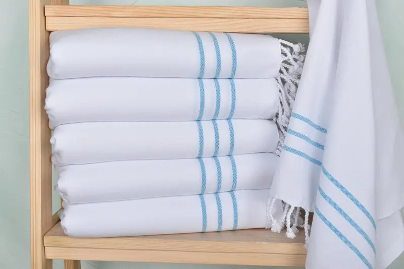 Organic Towel, Custom Hand Towel, Wedding Gift, 40x24 Cotton Striped Towel, Bathroom Towels, First Wedding Anniversary Gift, Birthday Gift - 2