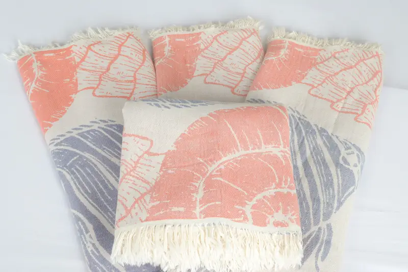 Turkish Blanket, 88x64 Cotton Underwater Animals Design Towel, Monogram Blanket, Christmas Gift Blanket, Beach Theme Wedding Gift, Custom Blanket - 5