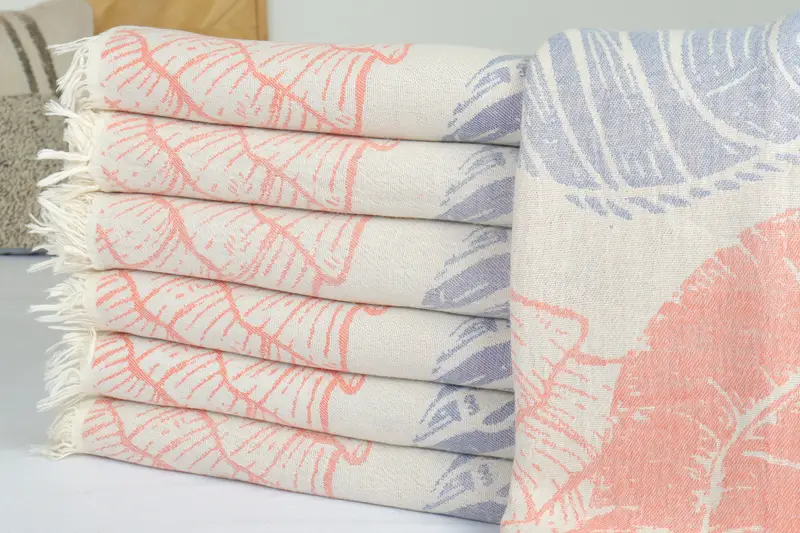 Turkish Blanket, 88x64 Cotton Underwater Animals Design Towel, Monogram Blanket, Christmas Gift Blanket, Beach Theme Wedding Gift, Custom Blanket - 2