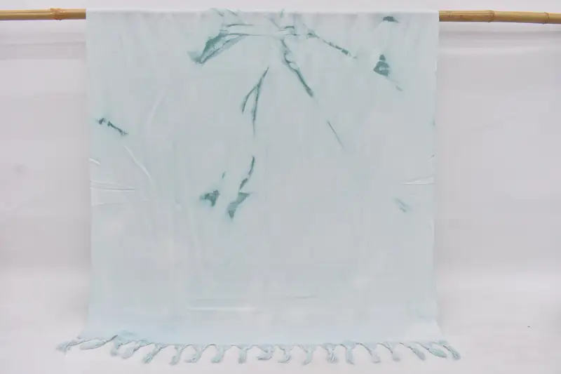 Personalized Turkish Organic Cotton Mint Tie Dye Beach Towel, 63x40 Inches