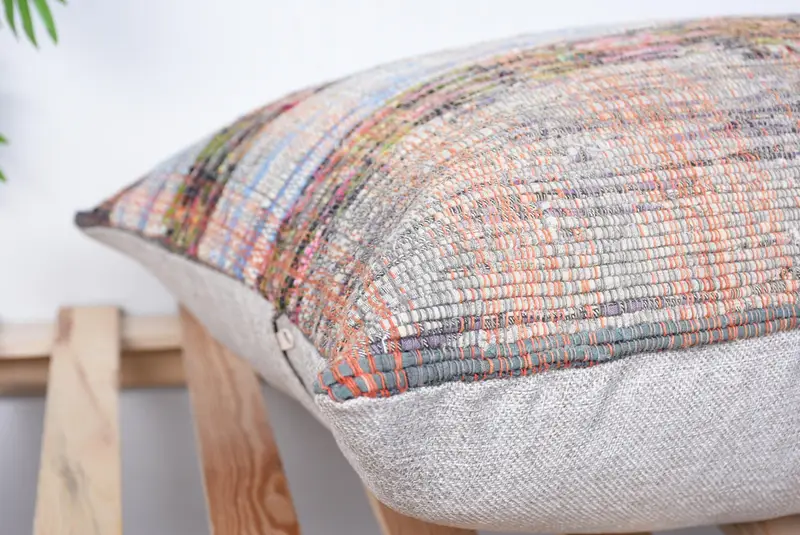 Sofa Pillow Sham, Turkish Pillow, 20x28 Blue Pillow Sham, Boho Pillow, Authentic Cushion, Pillow Case, Vintage Throw Pillow Case, Kilim Pillow - 6