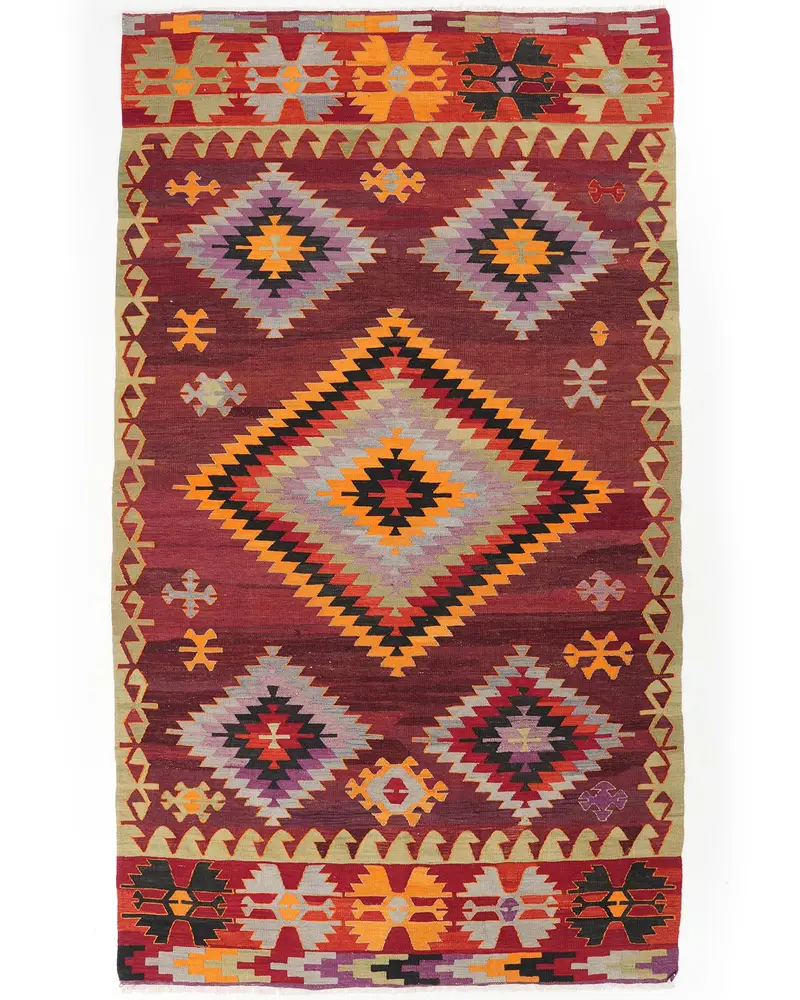 Kırmızı Halı, 5,6x9,6 ft Canlı ve Modern