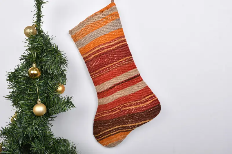 Media festiva de adorno navideño de 7 pulgadas, encantadora media navideña