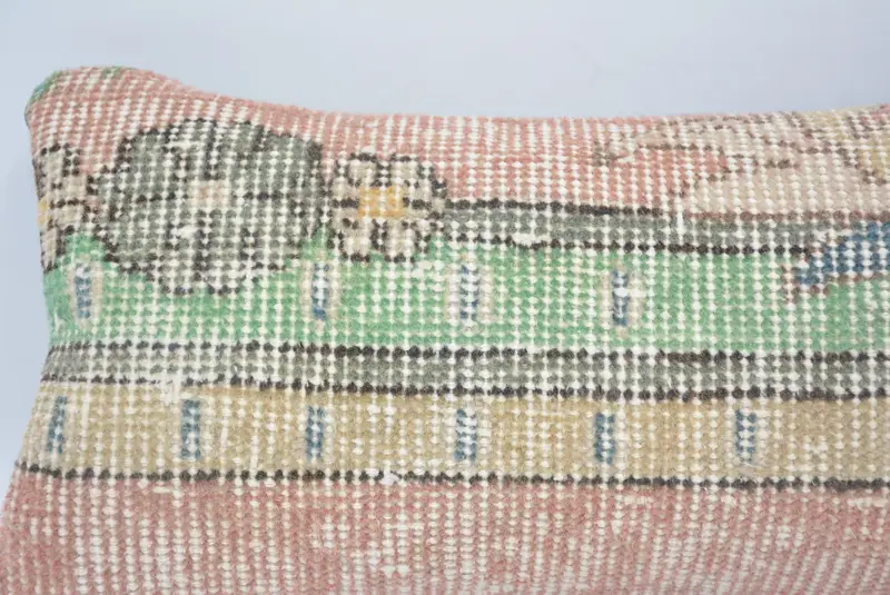 Gift Pillow, 8x16 Green Cushion Case, Cushion, Lounge Throw Cushion, Ethnical Kilim Rug Pillow, Pillow for Sofa, Oriental Pillow Sham - 2