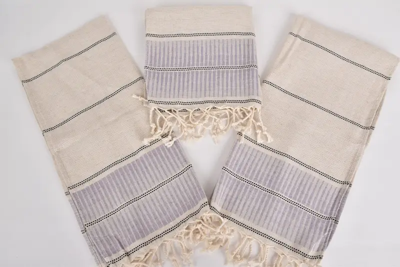 Özel düğün hediyeleri, yaz hediyesi, monogram mutfak havlu, banyo havlu, kişiselleştirilmiş Türk havlu, Türk çay havlu, 40x20 keten çizgili havlu - 6
