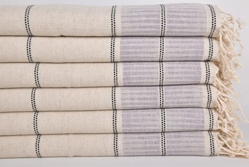 Özel düğün hediyeleri, yaz hediyesi, monogram mutfak havlu, banyo havlu, kişiselleştirilmiş Türk havlu, Türk çay havlu, 40x20 keten çizgili havlu - 2
