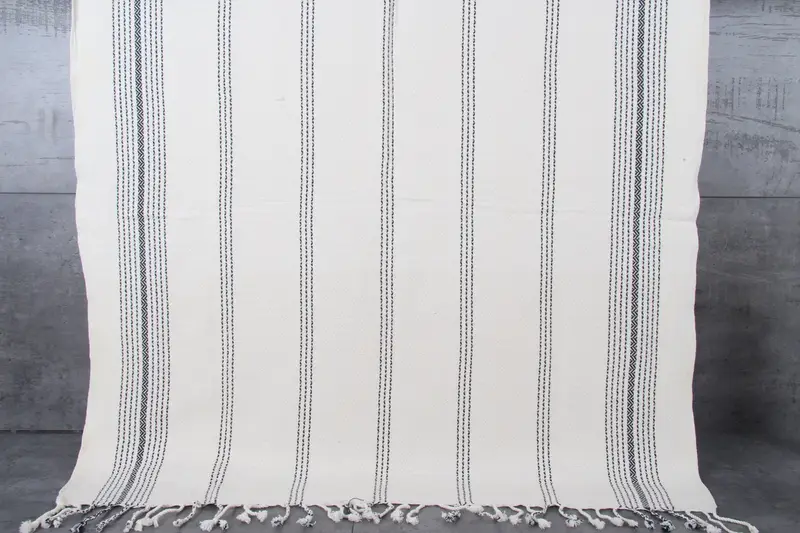 Wedding Gift Towels, Turkish Beach Towel Black Chevron, 36x71 Inches