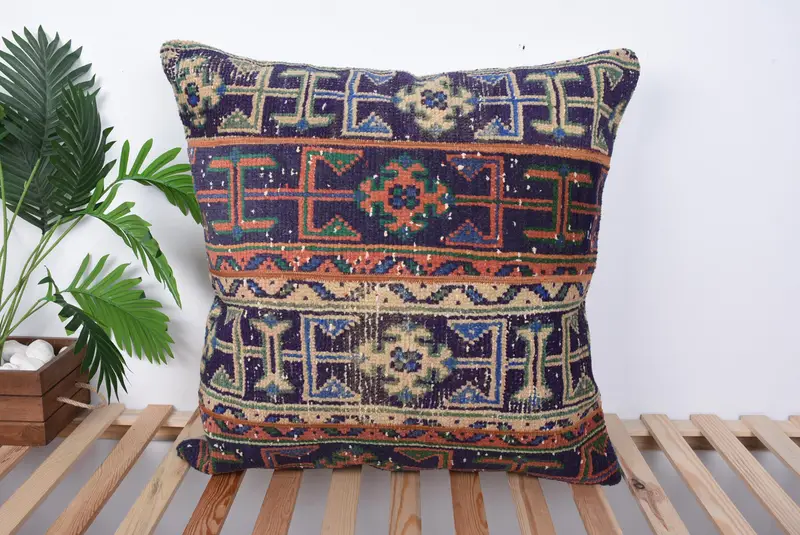 28x28 Blue Pillow Cover, Pillow for Couch, Interior Designer Pillow, Outdoor Patio Pillow Case, Pillow Case, Boho Pillow Sham Cover, Sofa Pillow - 1
