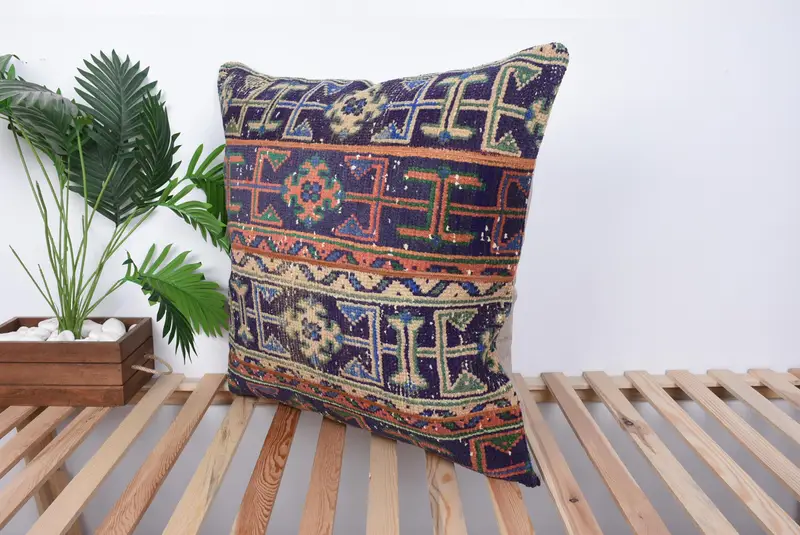 28x28 Blue Pillow Cover, Pillow for Couch, Interior Designer Pillow, Outdoor Patio Pillow Case, Pillow Case, Boho Pillow Sham Cover, Sofa Pillow - 5