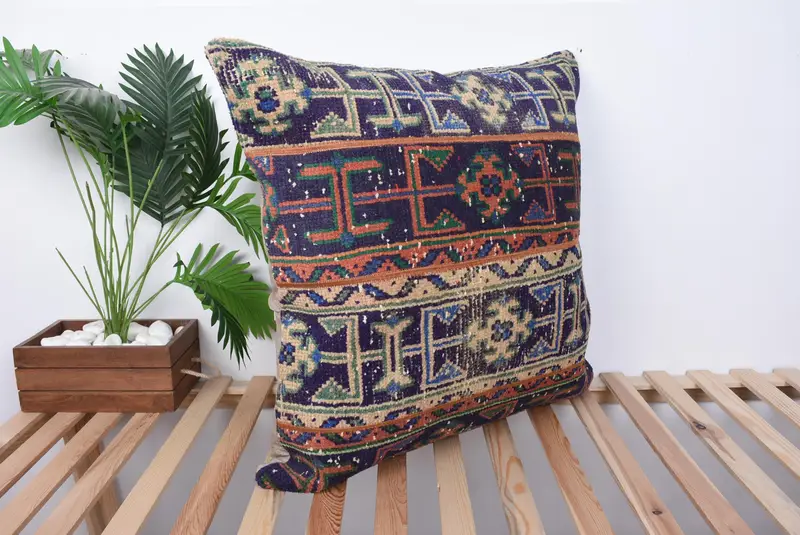28x28 Blue Pillow Cover, Pillow for Couch, Interior Designer Pillow, Outdoor Patio Pillow Case, Pillow Case, Boho Pillow Sham Cover, Sofa Pillow - 4