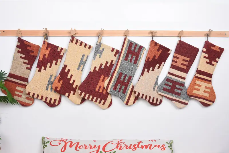 クリスマスオーナメントパターン、幅7インチの高級ユニークなストッキング