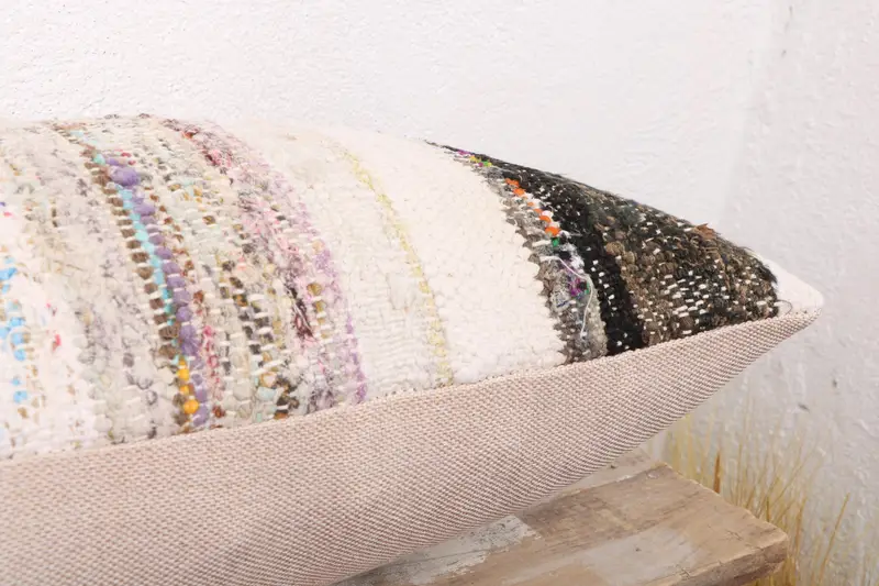 Pillow for Couch, Kilim Pillow Cover, Pillow Case, Tapestry Pillow Sham, 12x36 White Pillow Case, Kilim Cushion Sham, Boho Throw Pillow Sham - 6