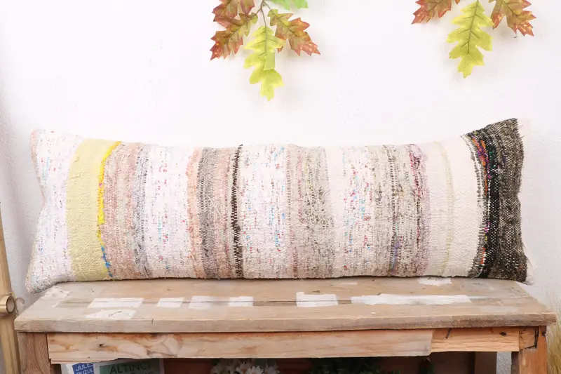 Pillow for Couch, Kilim Pillow Cover, Pillow Case, Tapestry Pillow Sham, 12x36 White Pillow Case, Kilim Cushion Sham, Boho Throw Pillow Sham - 2