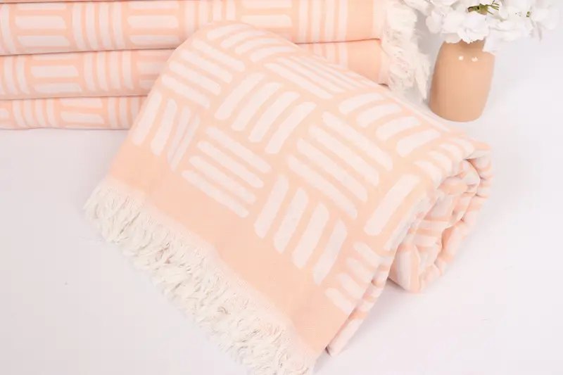 96x88 Cotton Geometric Towel, Bachelorette Party Favors, Throw Blanket Couch, Bride Gift, Tablecloth, Custom Wedding Gift From Bridesmaid - 4