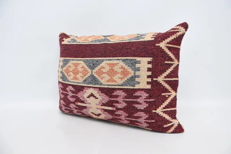 Cushion Case, Kilim Pillow Cover, Tribal Pillow Case, Ethnical Kilim Rug Pillow, Accent Pillow Sham, Vintage Pillow, 20x28 Red Cushion Case - 4