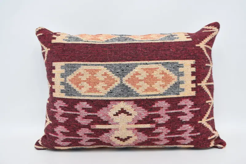 Cushion Case, Kilim Pillow Cover, Tribal Pillow Case, Ethnical Kilim Rug Pillow, Accent Pillow Sham, Vintage Pillow, 20x28 Red Cushion Case - 1