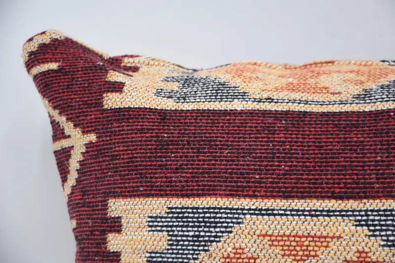 Cushion Case, Kilim Pillow Cover, Tribal Pillow Case, Ethnical Kilim Rug Pillow, Accent Pillow Sham, Vintage Pillow, 20x28 Red Cushion Case - 2