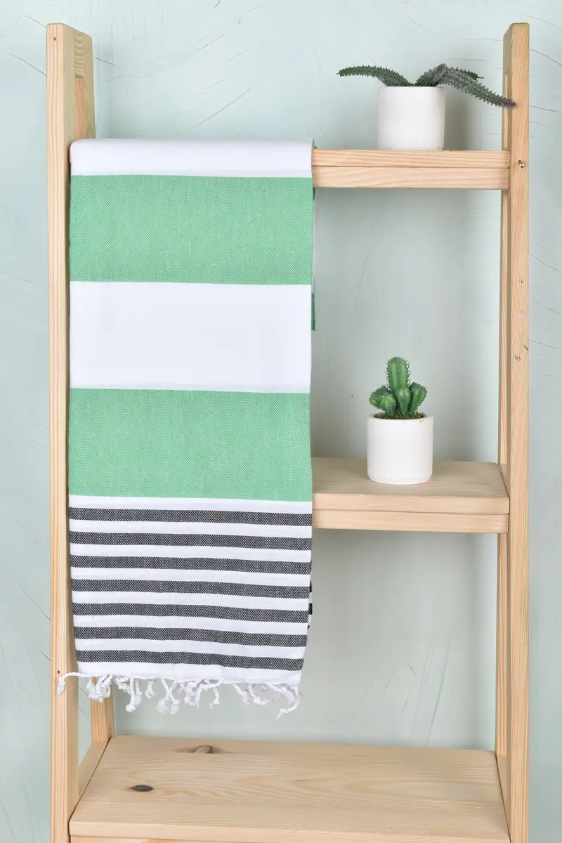 Beach Size Towel, Beach towel, Gift For Boyfriend, Monogram Turkish Towel, Peshtemal Towel USA, Wedding Gifts Towel, 70x40 Cotton Striped Towel - 8