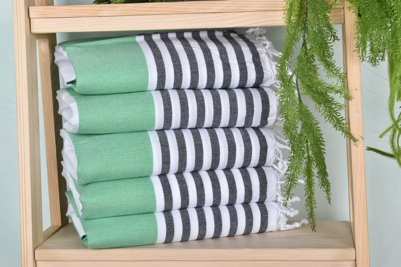 Beach Size Towel, Beach towel, Gift For Boyfriend, Monogram Turkish Towel, Peshtemal Towel USA, Wedding Gifts Towel, 70x40 Cotton Striped Towel - 1