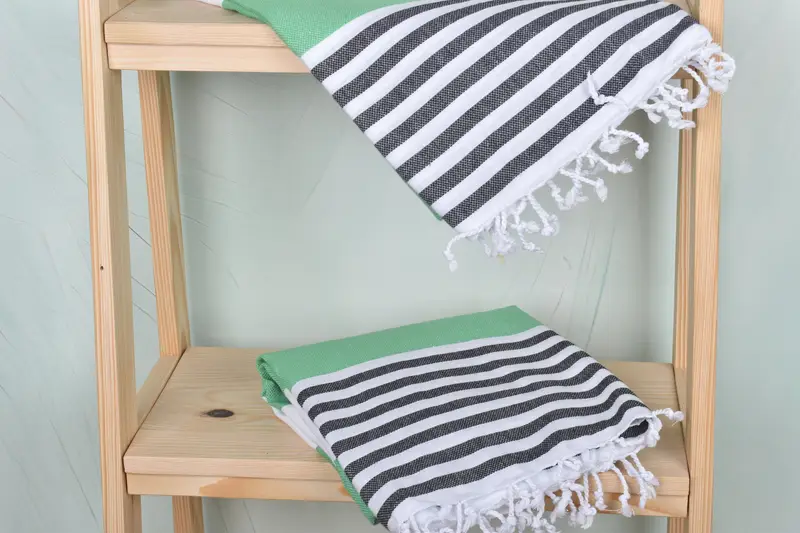 Beach Size Towel, Beach towel, Gift For Boyfriend, Monogram Turkish Towel, Peshtemal Towel USA, Wedding Gifts Towel, 70x40 Cotton Striped Towel - 5