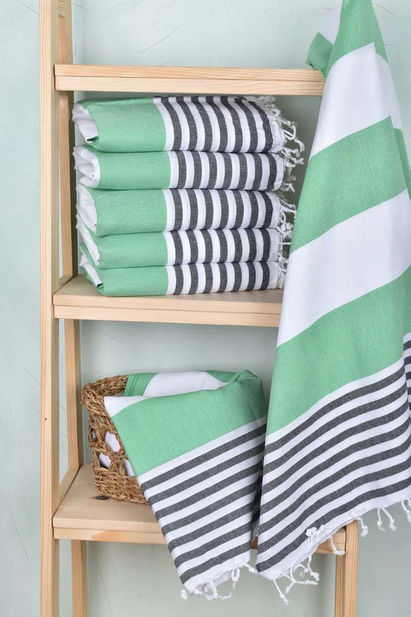Beach Size Towel, Beach towel, Gift For Boyfriend, Monogram Turkish Towel, Peshtemal Towel USA, Wedding Gifts Towel, 70x40 Cotton Striped Towel - 3