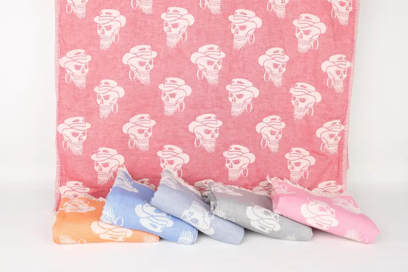 Custom Towel Beach, Girls Weekend Favors, Bridal Gifts, Bridesmaid Gift, Wedding Gifts Towel, Personalized Towel, 70x36 Cotton Skull Patterned Towel - 8