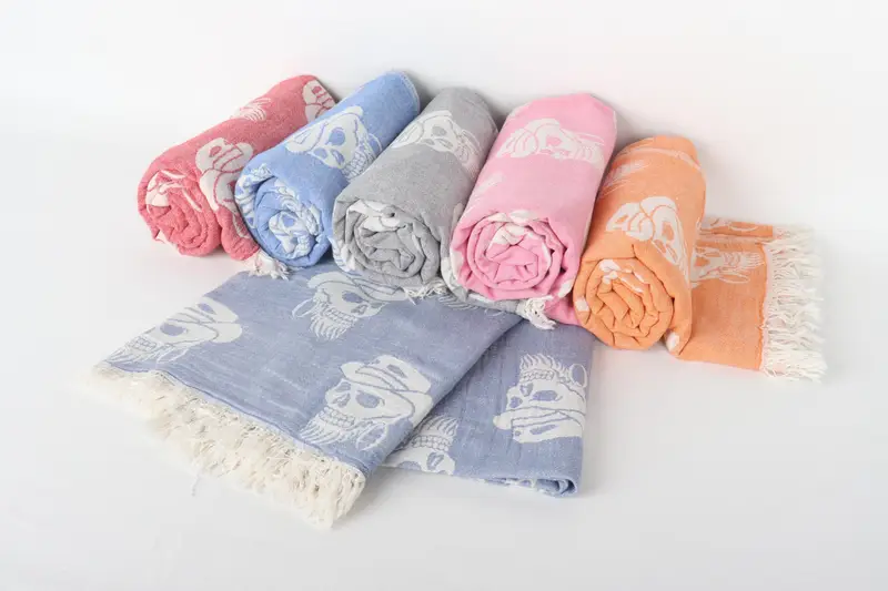 Custom Towel Beach, Girls Weekend Favors, Bridal Gifts, Bridesmaid Gift, Wedding Gifts Towel, Personalized Towel, 70x36 Cotton Skull Patterned Towel - 4