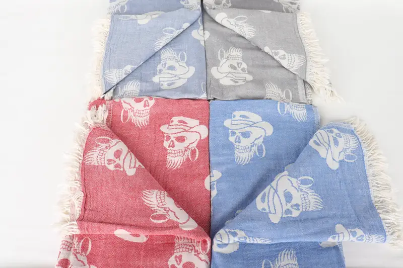 Custom Towel Beach, Girls Weekend Favors, Bridal Gifts, Bridesmaid Gift, Wedding Gifts Towel, Personalized Towel, 70x36 Cotton Skull Patterned Towel - 5