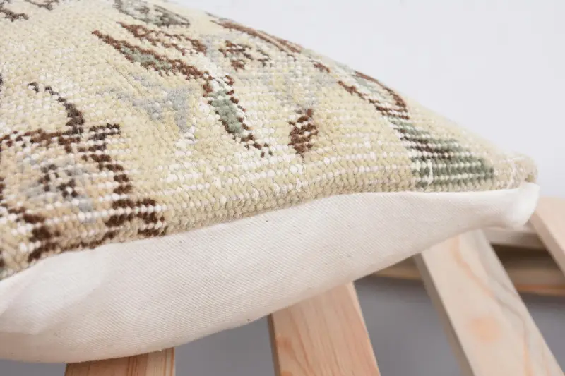 Pillow Case, Pillow for Couch, Kilim Pillow, Ottoman Pillow, 12x12 Beige Pillow, Designer Throw Pillow Cover, Colorful Cushion, Gift Pillow - 7