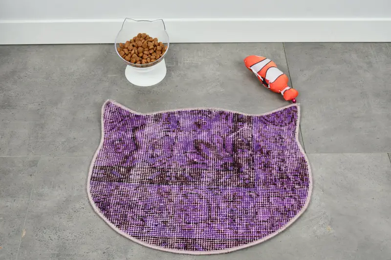 Köpük Dolgulu Rahat Mor Pamuklu Evcil Hayvan Matı, Orta Boy Evcil Hayvan Yastığı