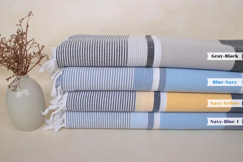 Best Friend Christmas Gift, 68x40 Cotton Striped Towel, Personalized Beach Towel, Customized Turkish Towel, Custom Wedding Gift, Gift For Her - 2
