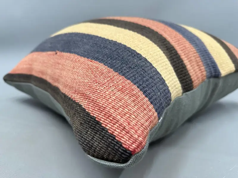 Neutral Throw Pillow Cover, Handmade Kilim Cushion, Cushion Cover, Boho Pillow, Throw Kilim Pillow, Handwoven Pillow Sham, 20x20 Beige Cushion Case - 6
