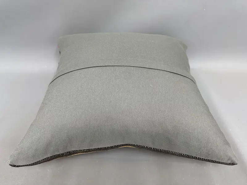 Neutral Throw Pillow Cover, Handmade Kilim Cushion, Cushion Cover, Boho Pillow, Throw Kilim Pillow, Handwoven Pillow Sham, 20x20 Beige Cushion Case - 7