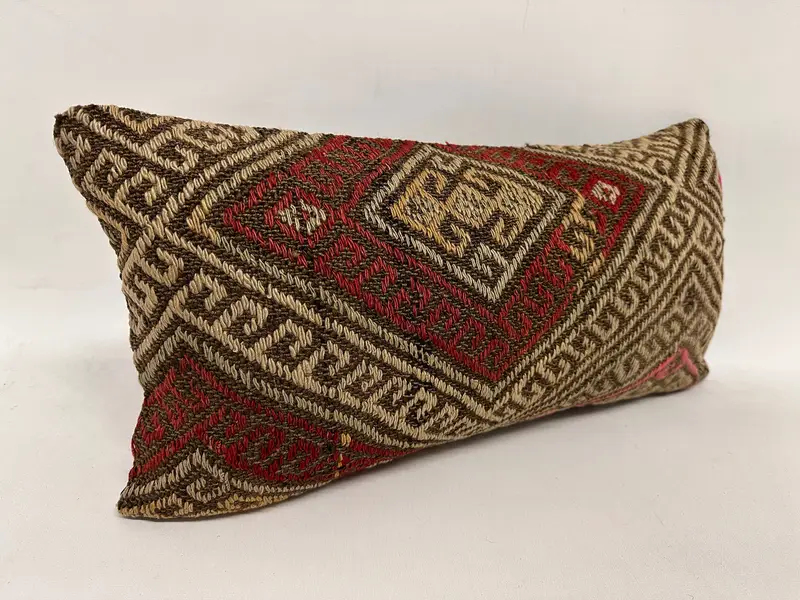 12x24 Brown Cushion, Boho Throw Pillow Case, Turkish Pillow, Cushion, Boho Pillow, Gift Pillow, Designer Throw Cushion, Pattern Throw Cushion Case - 4