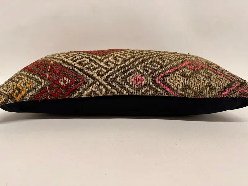 12x24 Brown Cushion, Boho Throw Pillow Case, Turkish Pillow, Cushion, Boho Pillow, Gift Pillow, Designer Throw Cushion, Pattern Throw Cushion Case - 5