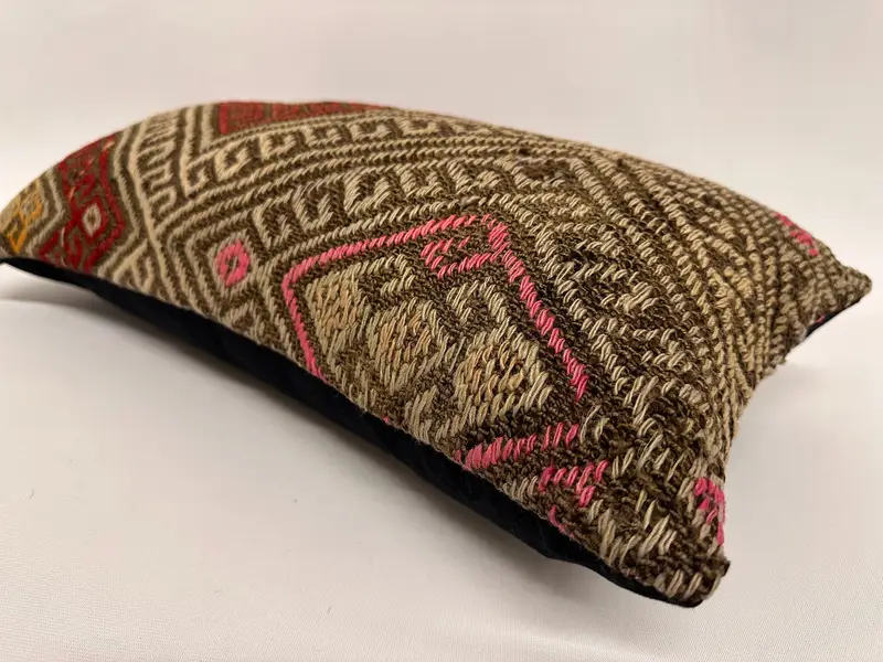 12x24 Brown Cushion, Boho Throw Pillow Case, Turkish Pillow, Cushion, Boho Pillow, Gift Pillow, Designer Throw Cushion, Pattern Throw Cushion Case - 6