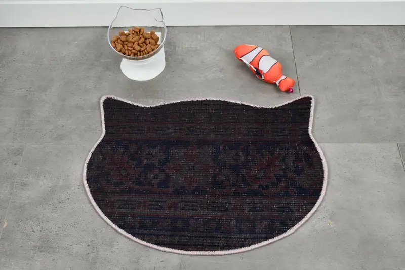 Köpük Dolgulu Rahat Siyah Pamuklu Evcil Hayvan Matı, Orta Boy Evcil Hayvan Yastığı