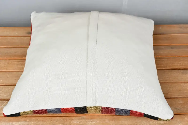 18x18 Red Cushion Cover, Ethnical Kilim Rug Pillow, Gift Pillow, Home Decor Pillow, Ethnic Pillow Case, Pillow Cover, Accent Throw Cushion - 5