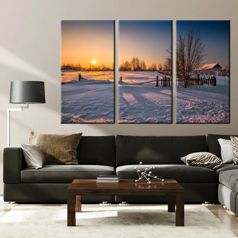 Winter Wall Decor, Wall Art, Winter Canvas, Landscape Wall Art, Landscape Canvas, Farmhouse Wall Art, Coastal Wall Art, Living Room Decor, - 2