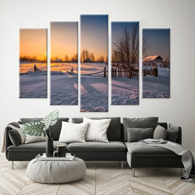 Winter Wall Decor, Wall Art, Winter Canvas, Landscape Wall Art, Landscape Canvas, Farmhouse Wall Art, Coastal Wall Art, Living Room Decor, - 5