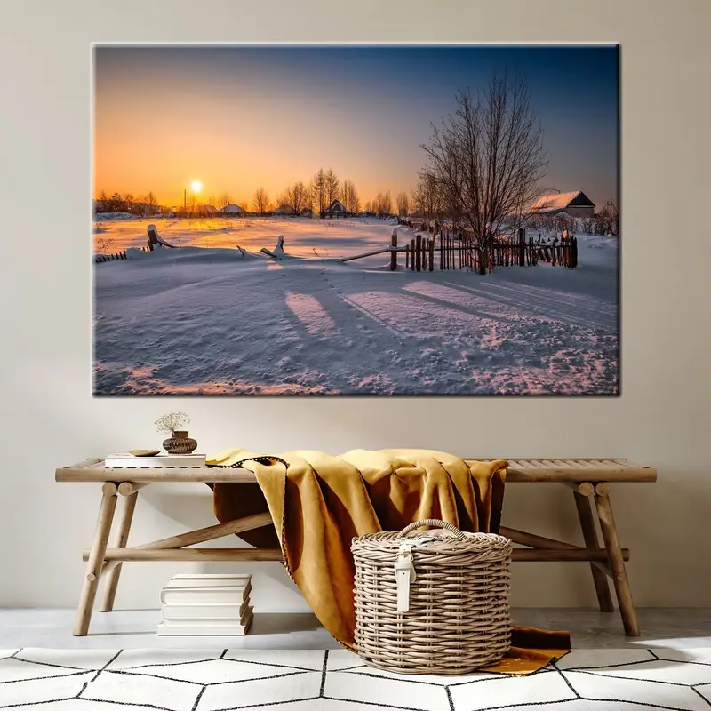 Winter Wall Decor, Wall Art, Winter Canvas, Landscape Wall Art, Landscape Canvas, Farmhouse Wall Art, Coastal Wall Art, Living Room Decor, - 1