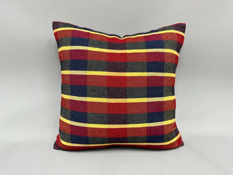 18x18 Red Pillow Cover, Neutral Throw Pillow Sham, Outdoor Patio Pillow Sham, Antique Pillows, Vintage Pillow, Throw Kilim Pillow, Cushion Case - 4