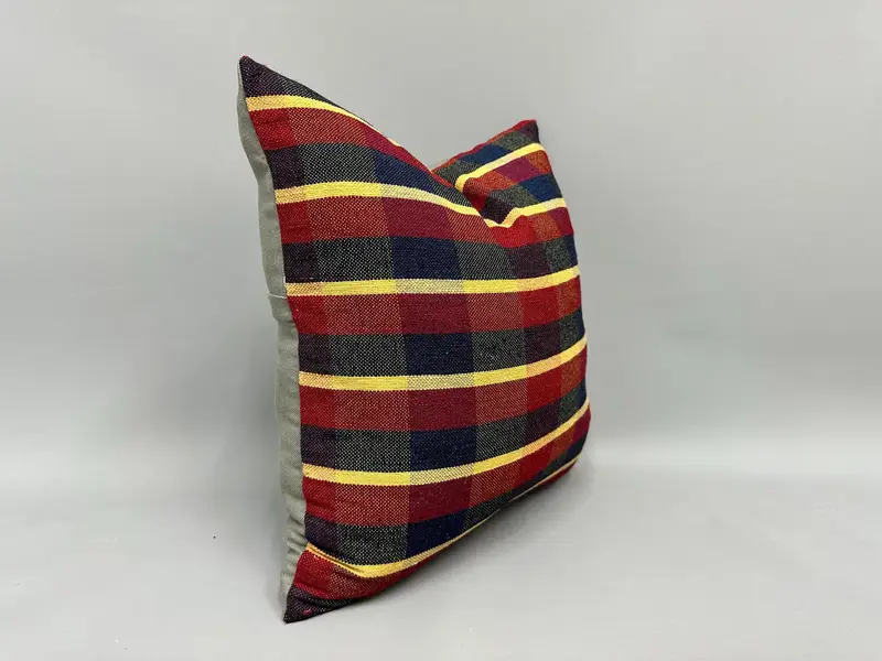 18x18 Red Pillow Cover, Neutral Throw Pillow Sham, Outdoor Patio Pillow Sham, Antique Pillows, Vintage Pillow, Throw Kilim Pillow, Cushion Case - 2