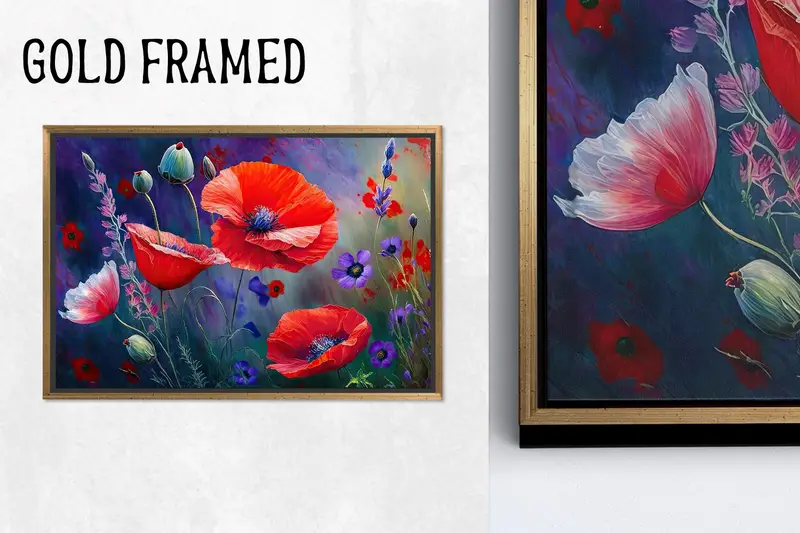 Modern Kırmızı Gelincik Kanvası: Anneler Günü için Zarif Mutfak Dekoru