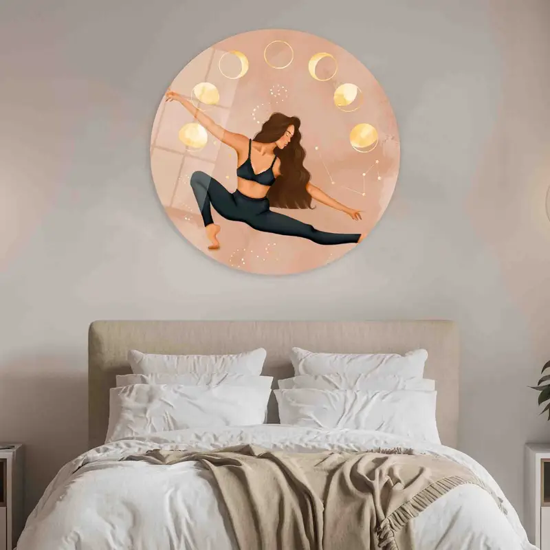 Elegant Boho Moon Canvas: Meditation & Yoga Art Print