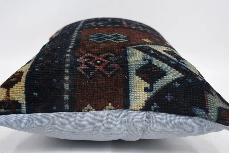 Handwoven Cushion, Ethnical Kilim Rug Pillow, Handmade Kilim Cushion, Kilim Cushion Sham, 16x24 Blue Pillow Sham, Pastel Pillow Cover, Cushion - 5