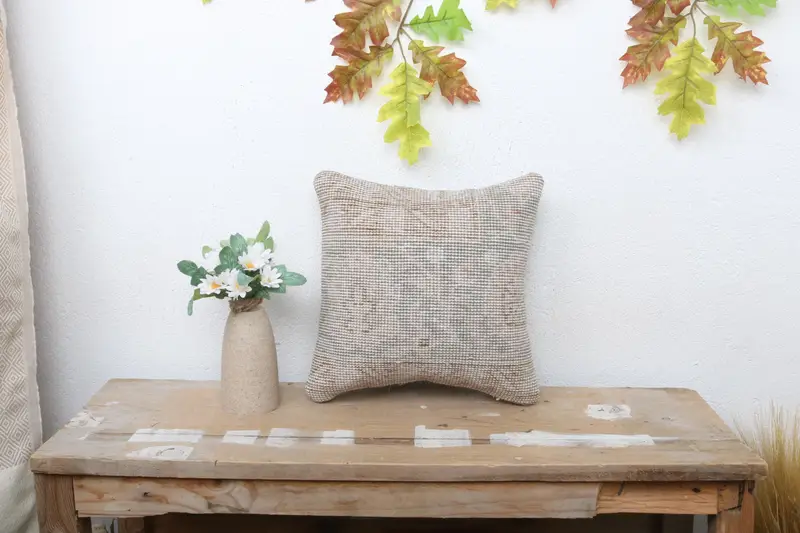 Handgefertigtes besticktes Southwestern-Wurfkissen, vielseitiges 12x12-Leinenkissen