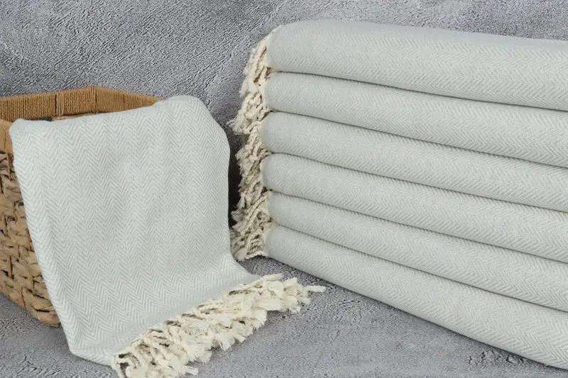 70x40 Cotton Herringbone Towel, Family Gift Basket, Family Gift, Gift For Him, First Wedding Anniversary Gift, Custom Beach Towel, Sand-free towel - 3